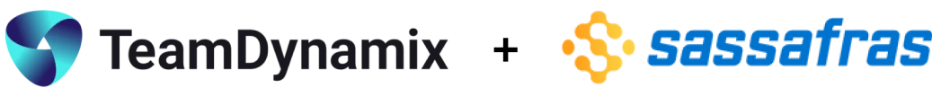 Team Dynamix and AssetWorks logos side by side on a white background.