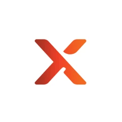 Red and orange gradient "X" logo on a white background, symbolizing a dynamic brand or technology company.